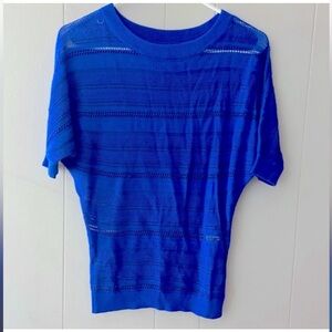 Express  royal blue summer Loose Knit 3/4 Dolman Sleeve Rayon Top Size XS
